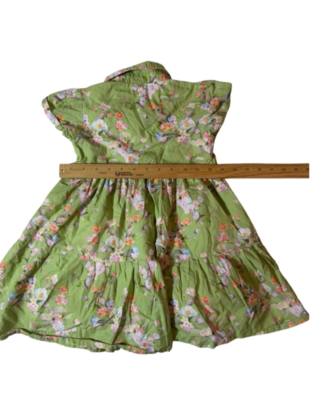 Pink One Green Floral Tiered Prairie Dress Size 24 Cottagecore Boho